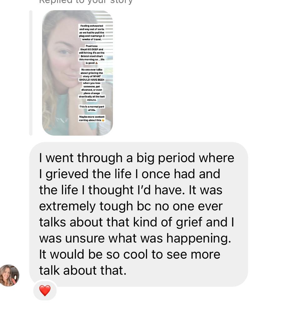 Screenshot of an instagram dm with Chelsea suggesting a topic to cover
